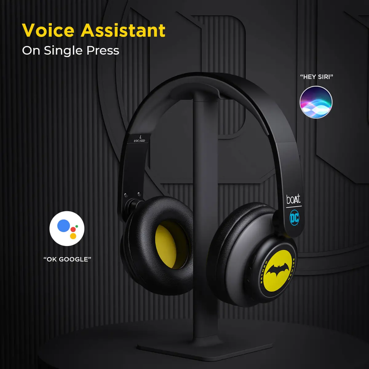 Boat Rockerz 450 Batman Dc Edition | Bluetooth Wireless Headphone With 40 Mm Drivers Hd Immersive Audio, Power Up For 15Hrs 2