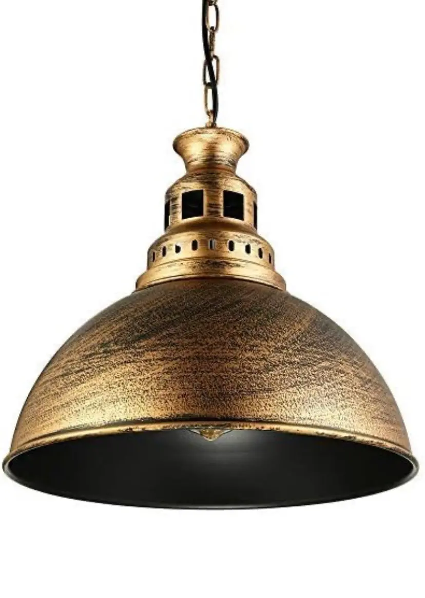 Industrial Barn Pendant Light Ceiling Light With Dome Metal Shade Bronze/Brass 1