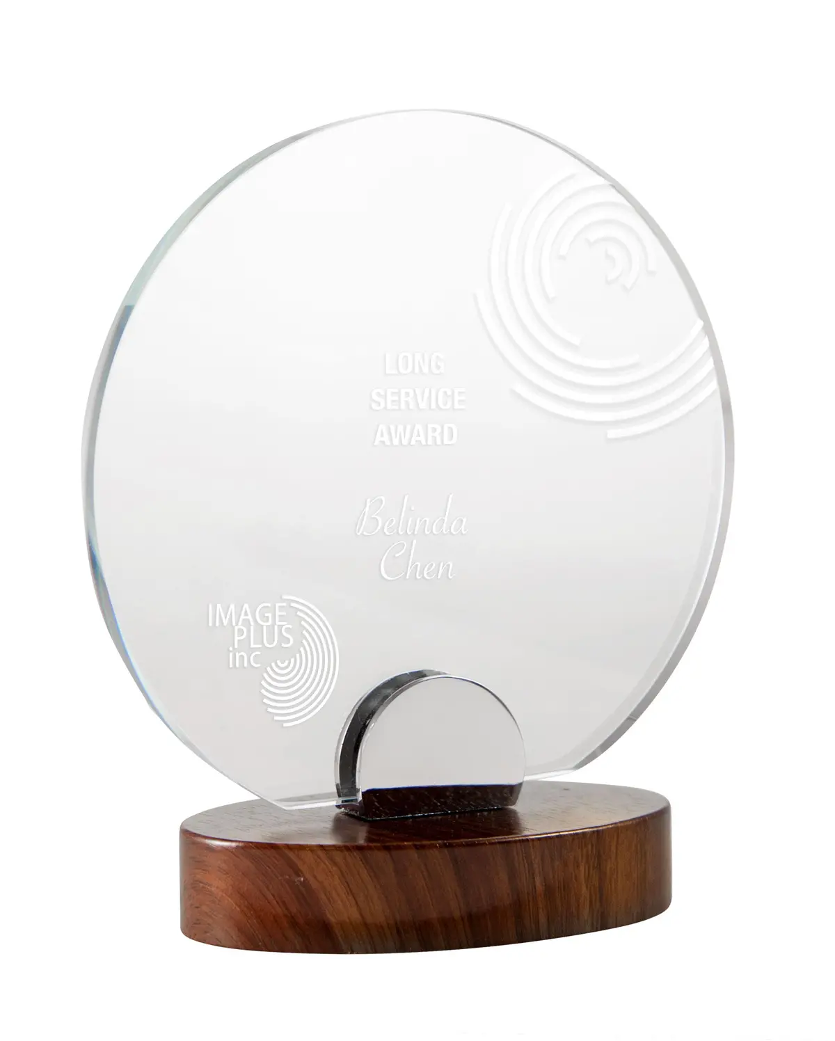 Scalloped Glass On Timber Base - Circle 1