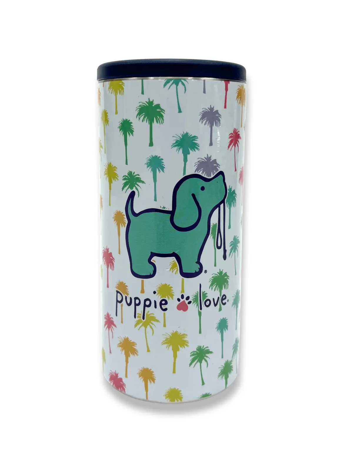Rainbow Palm Trees Slim Can Cooler 1