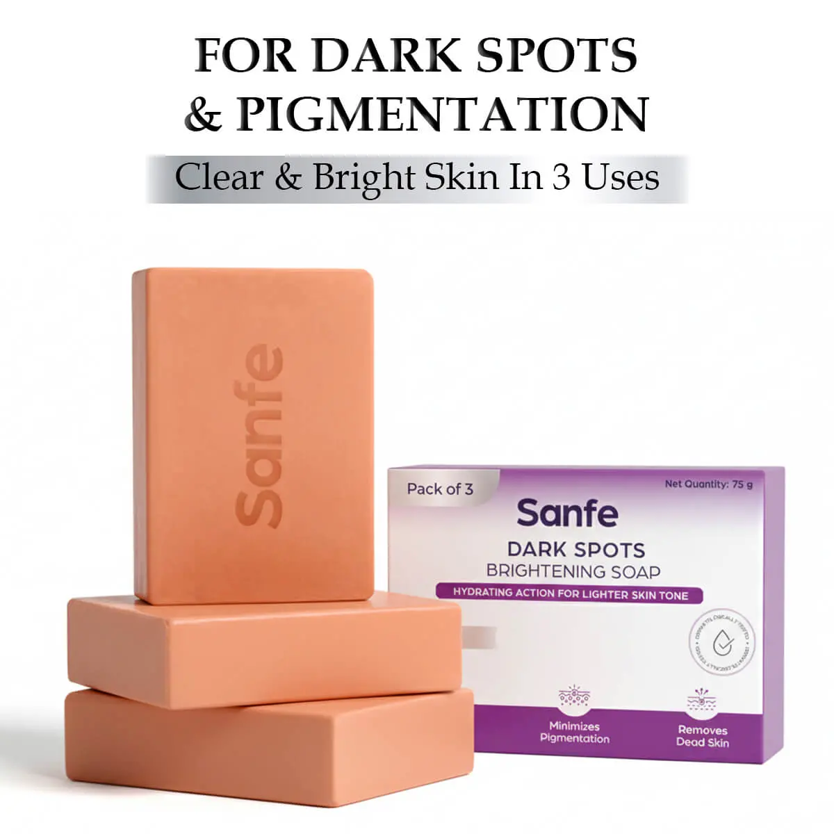 Sanfe Dark Spots Brightening Soap 75G (Pack Of 3) 1