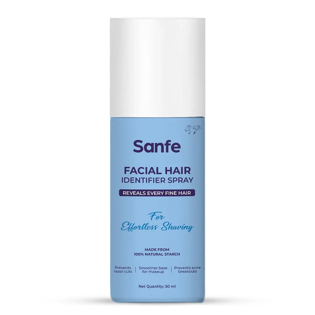Sanfe Facial Hair Identifier Spray For Shaving, Dermaplaning For Women, Prevents Razor Cuts - 50Ml 1