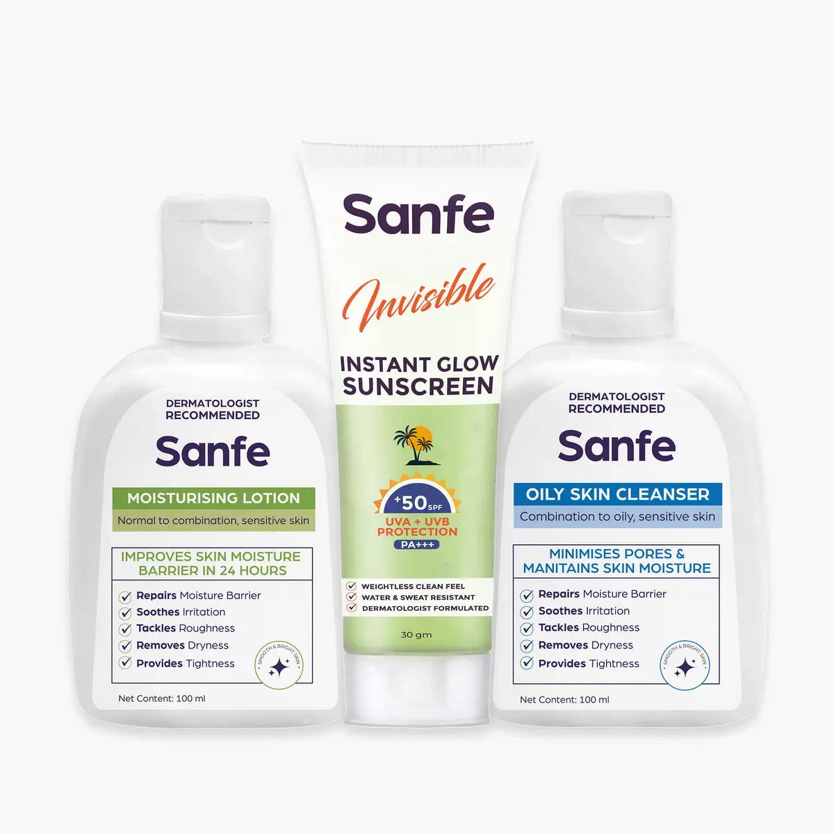 Sanfe Daily Glow & Protect Skincare Trio 1