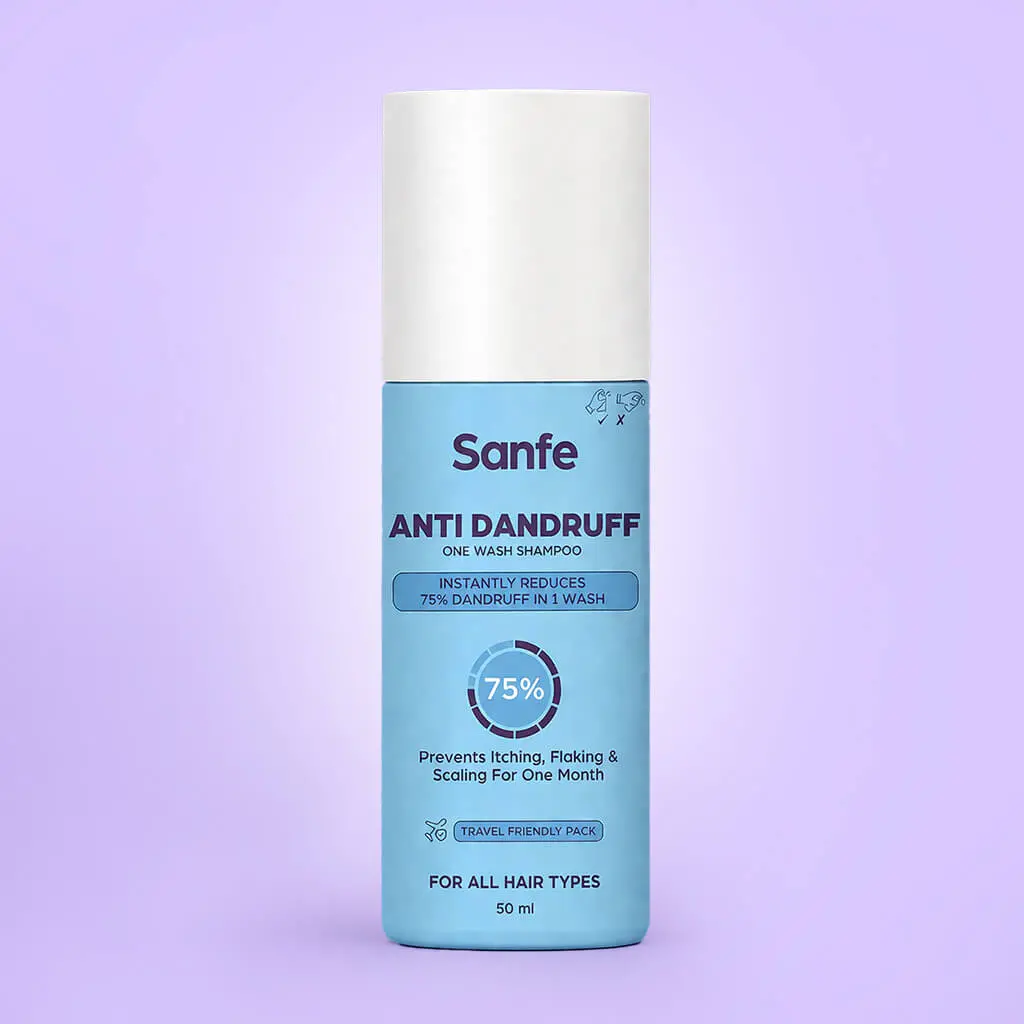 Sanfe Anti Dandruff One Wash Shampoo Removes Dandruff, Helps With Itching & Irritation 50Ml 1