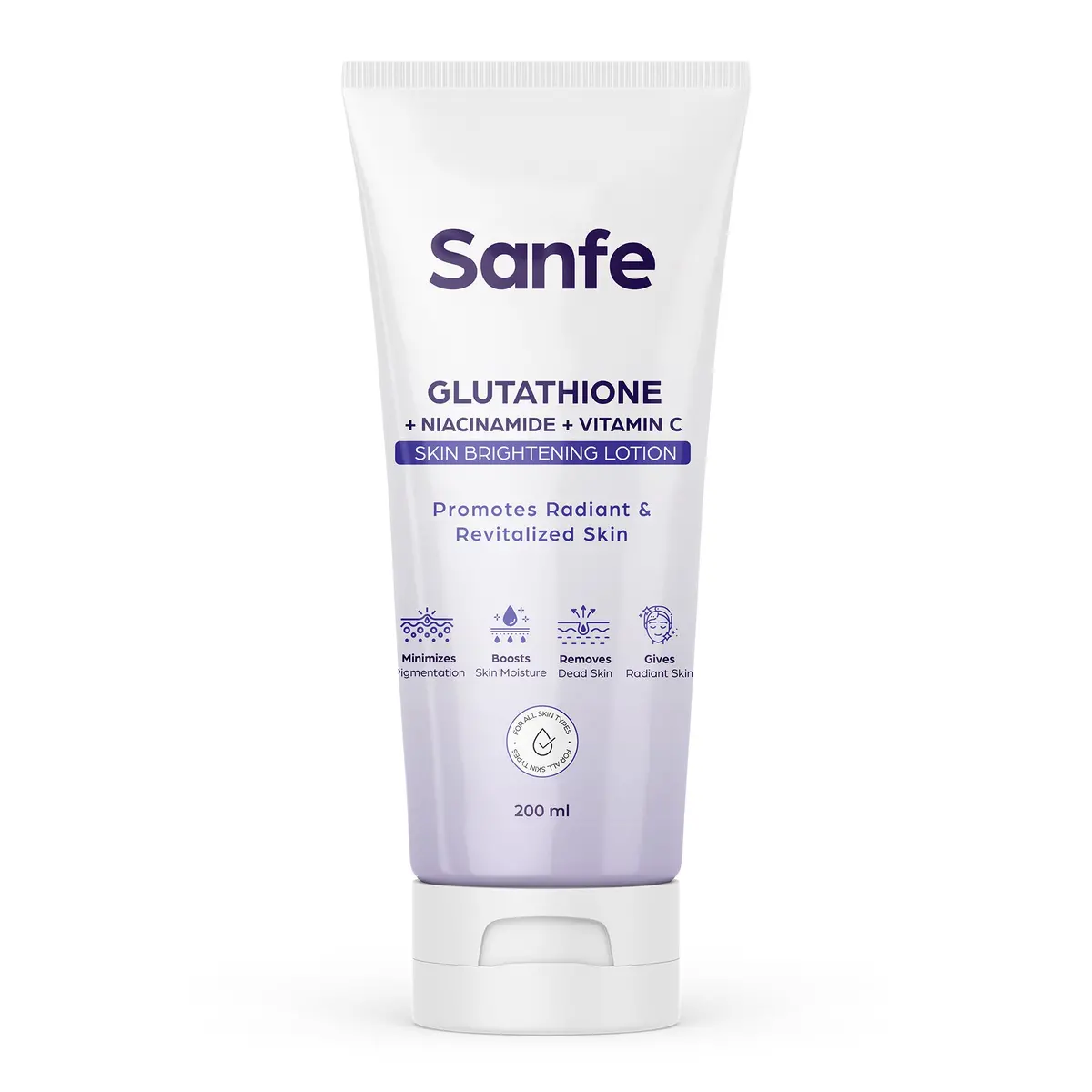 Sanfe Glutathione + Niacinamide + Vitamin C Skin Brightening Lotion - 200Ml 1