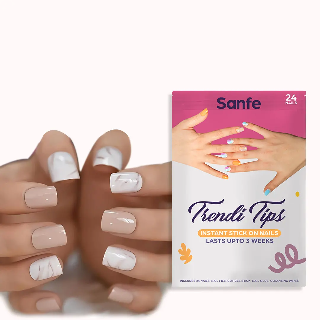 Sanfe Instant Stick On Nails - Cocoa Moca - 24 Pcs 1