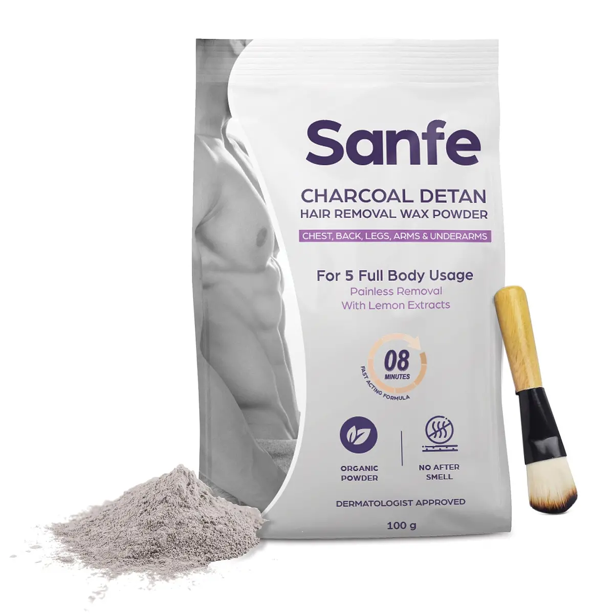 Sanfe Charcoal Detan Hair Removal Wax Powder 1
