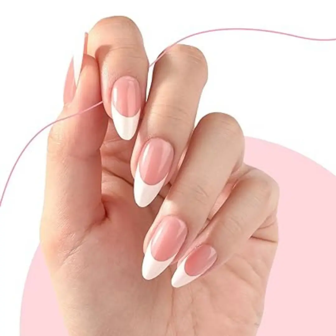 Sanfe Instant Stick On Nails - French Almond - 27 Nails 1