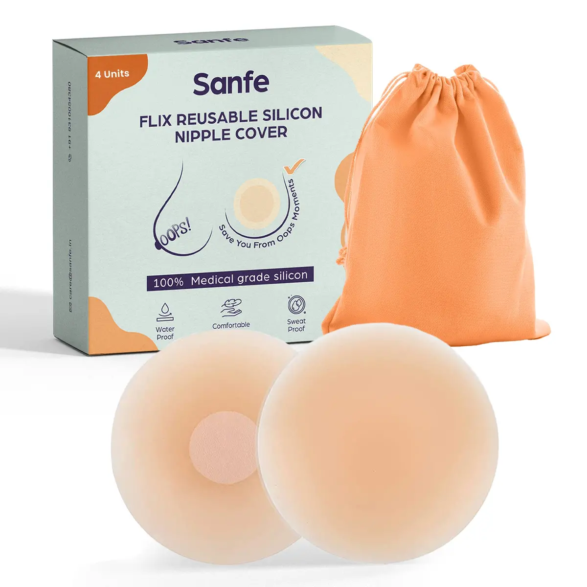 Sanfe Flix Reusable Silicone Nipple Cover 1