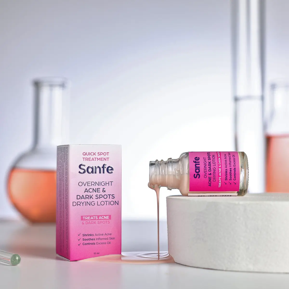 Sanfe Overnight Acne & Dark Spots Drying Lotion - 10Ml 1