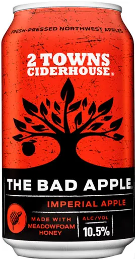 2 Towns Ciderhouse The Bad Apple Imperial Cider 19.2Oz Can 1