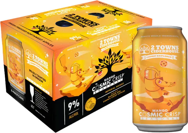 2 Towns Cosmic Imperial Mango Cider 6Pk Cans 1