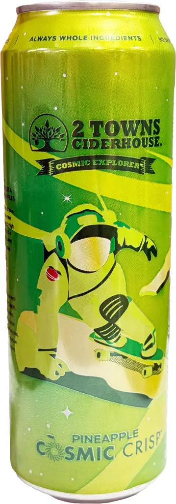 2 Towns Pineapple Cosmic Crisp Cider 19.2Oz Can 1