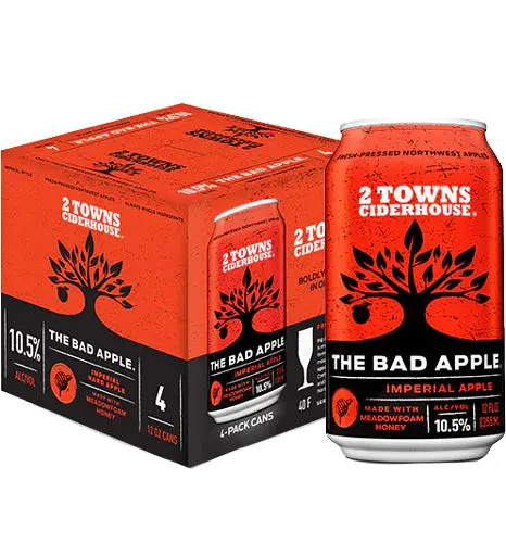2 Towns The Bad Apple Cider 4Pk Cans 1