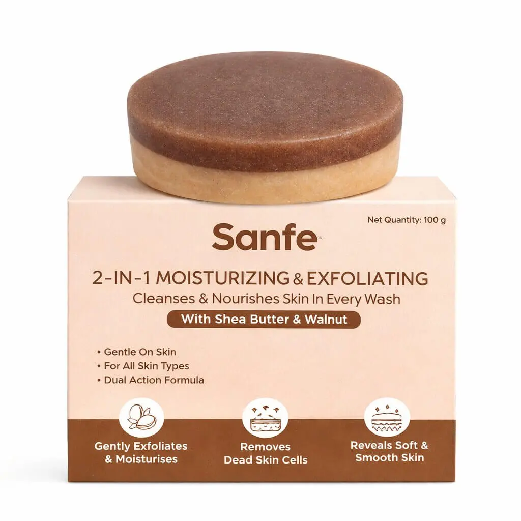 Sanfe 2-In-1 Moisturising & Exfoliating Soap 1