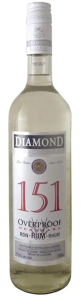 Diamond Reserve Overproof White Demerara Rum 151 Proof 750Ml 1