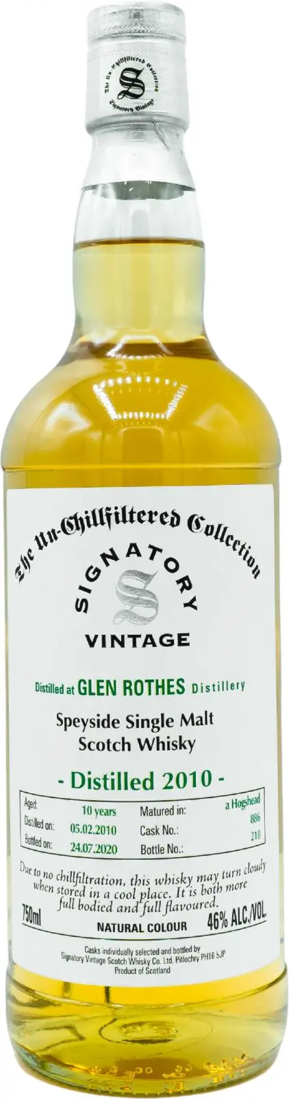 Signatory Glenrothes 2010 10 Year Old Single Barrel Single Malt Whisky 750Ml 1