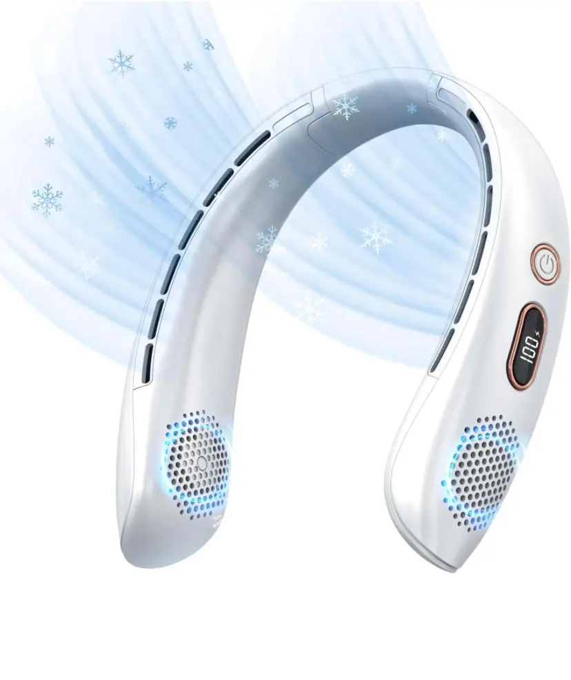 Vekk Neck Fan, Portable Bladeless Fan6000mah Battery Usb Rechargeable, Led 1