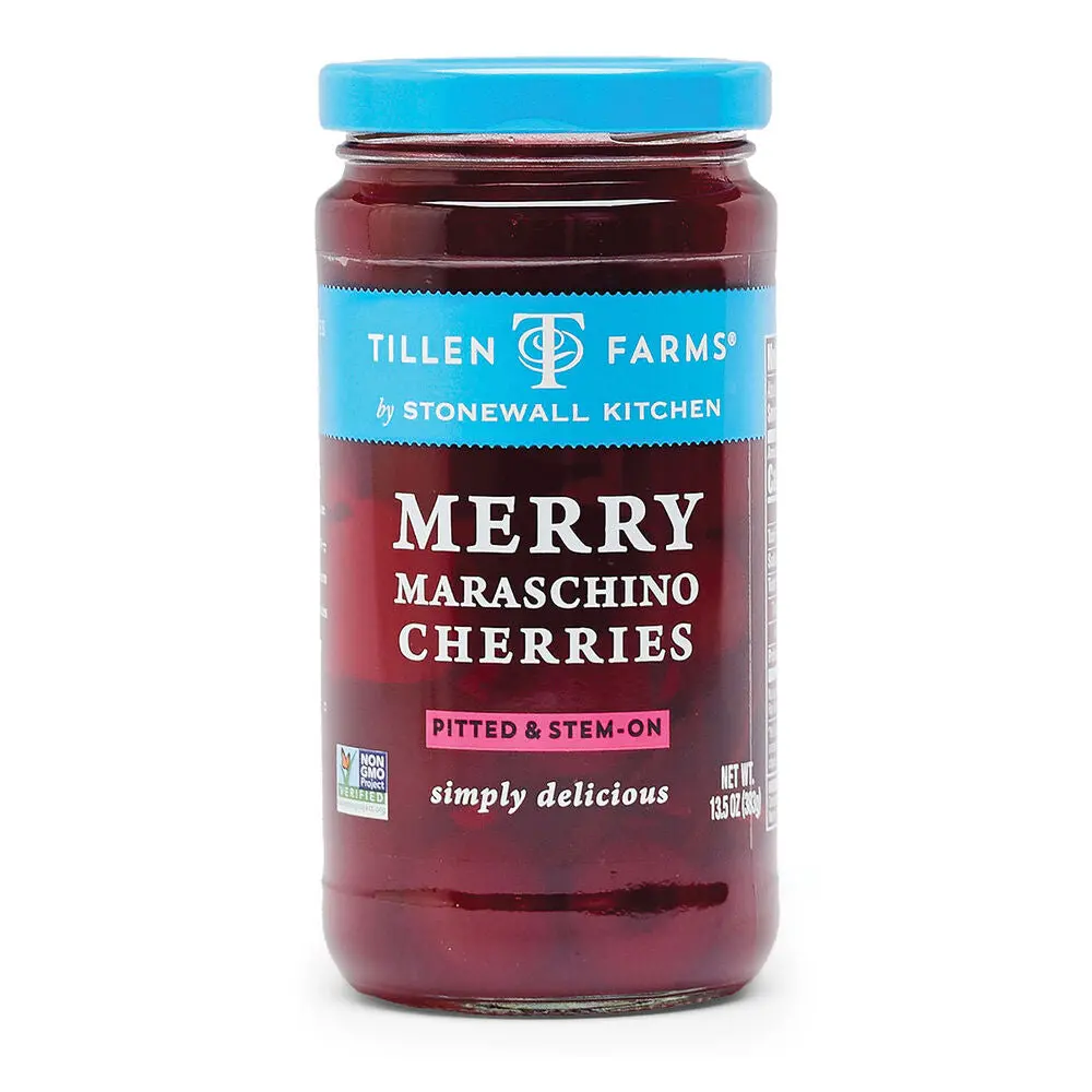 Tillen Merry Stem-On Maraschino Cherries 13.5Oz 1