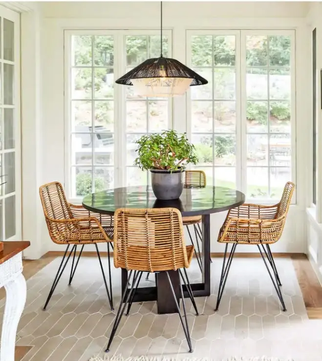 1-Light Boho Farmhouse 24 Inches Hand-Woven Natural Hemp Rope Pendant Light 1