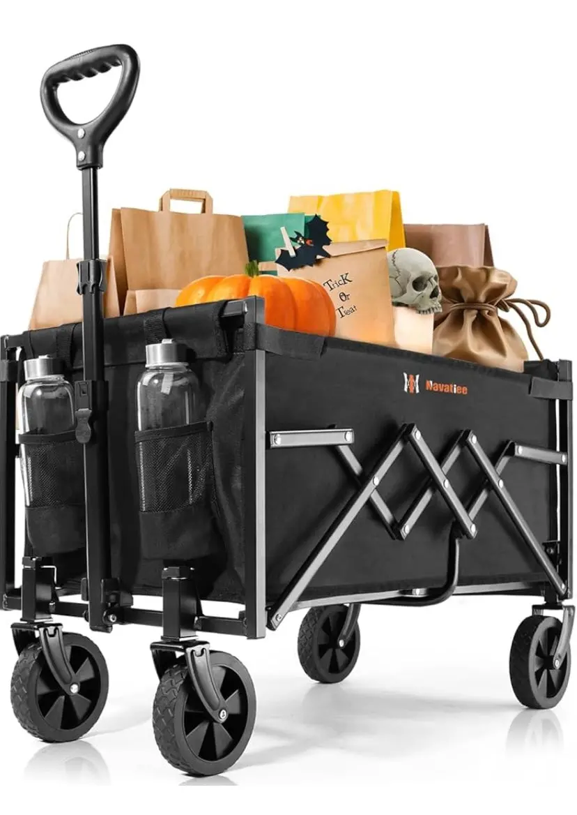 Navatiee Foldable Collapsible Wagon Cart, Utility Garden Wagon 1