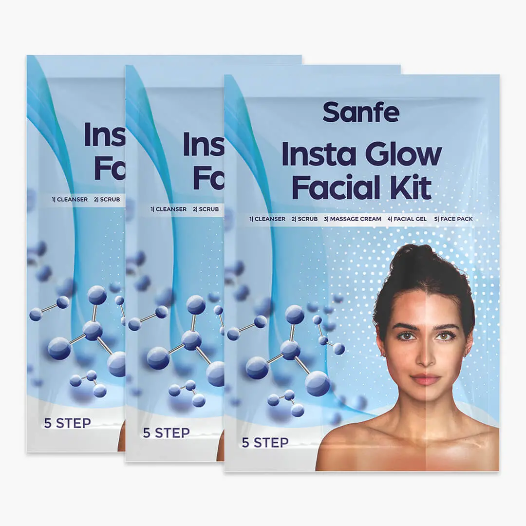 Sanfe Insta Facial Kit | 5-Step Facial Magic For Oily, Dull & Tanned Skin (Pack Of 3) 1