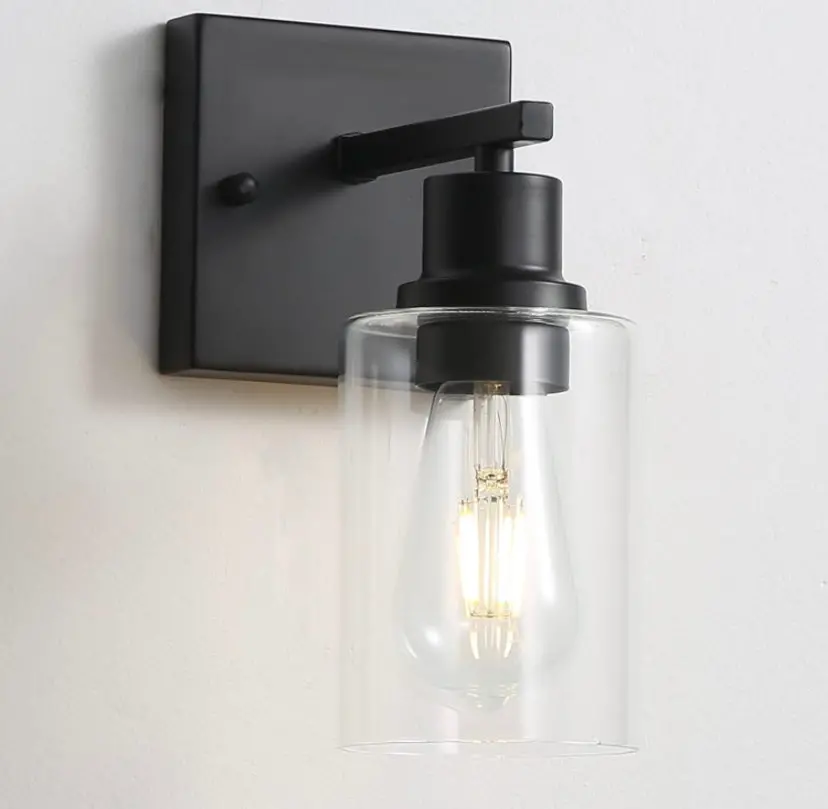 Bathroom Vanity Light Fixtures, 1-Light Matte Black Bathroom Lights 1