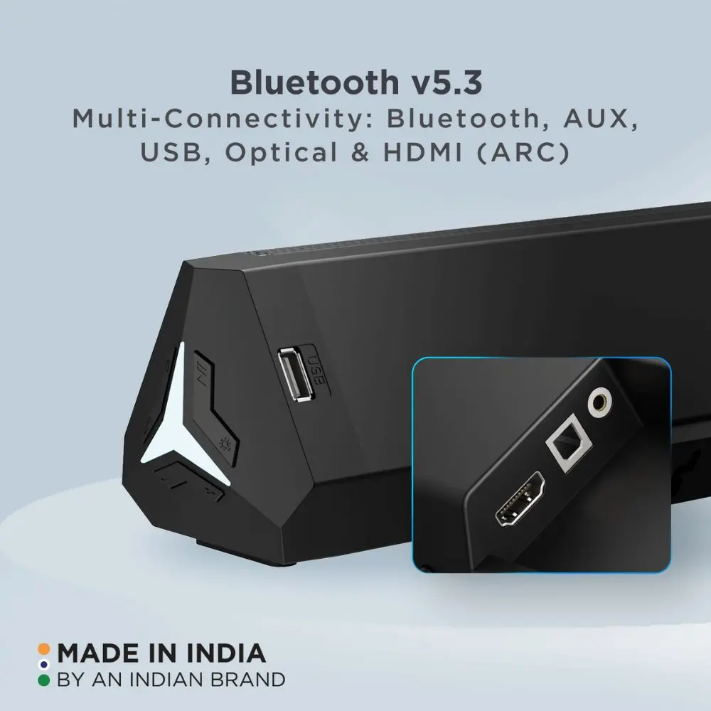 Boat Aavante Bar Aura | Bluetooth Soundbar With 160W Rms Signature Sound, 2.1 Channel, Wired Subwoofer 2