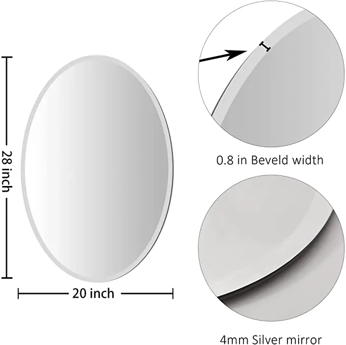 Oval Frameless Mirror 1