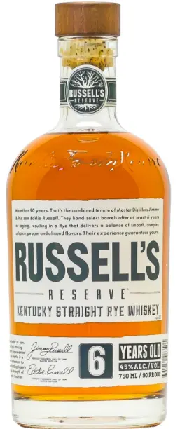 Russell's Reserve 6 Year Old Kentucky Rye Whiskey 90 Proof 750Ml 1