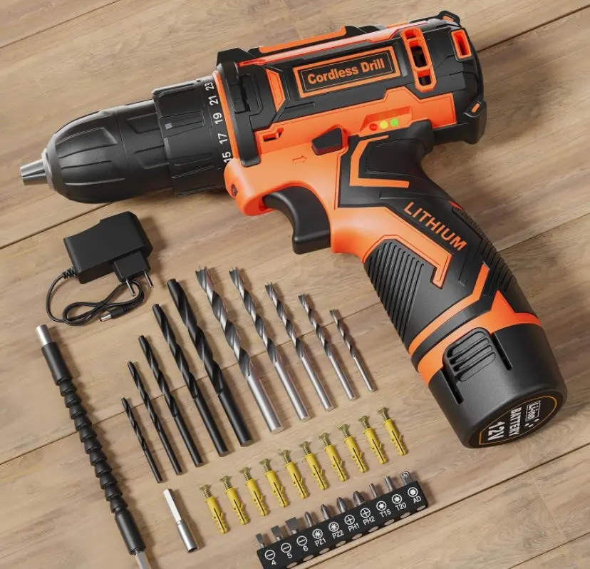 Drill Set, Oubel 12V Cordless Drill With Battery And Charger 1