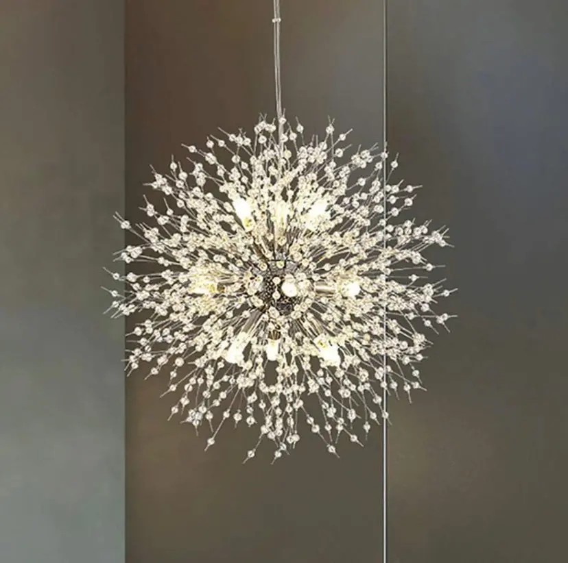 Modern Dandelion Firework Chandelier, Chrome Bathroom Chandelier 1