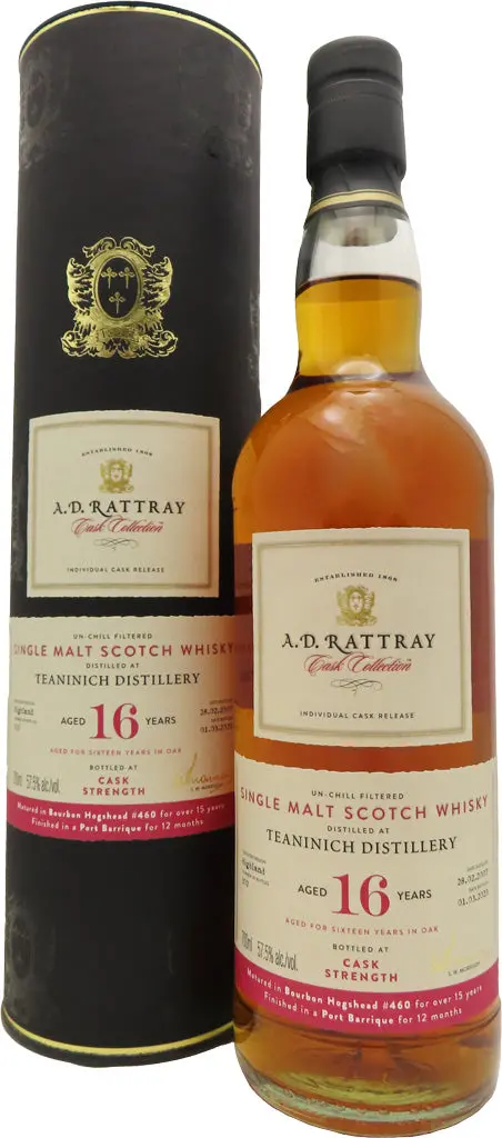 A.D. Rattray Teaninich 16 Year Old Single Malt Whisky 2007 700Ml 1