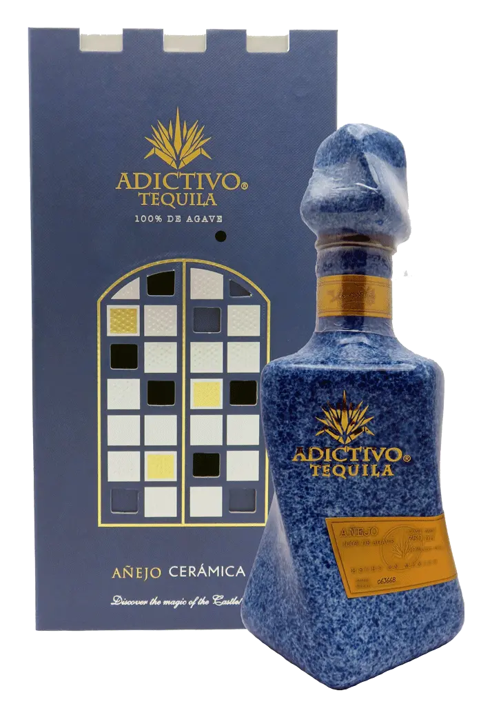 Adictivo Tequila Anejo Blue Ceramic 750Ml 1