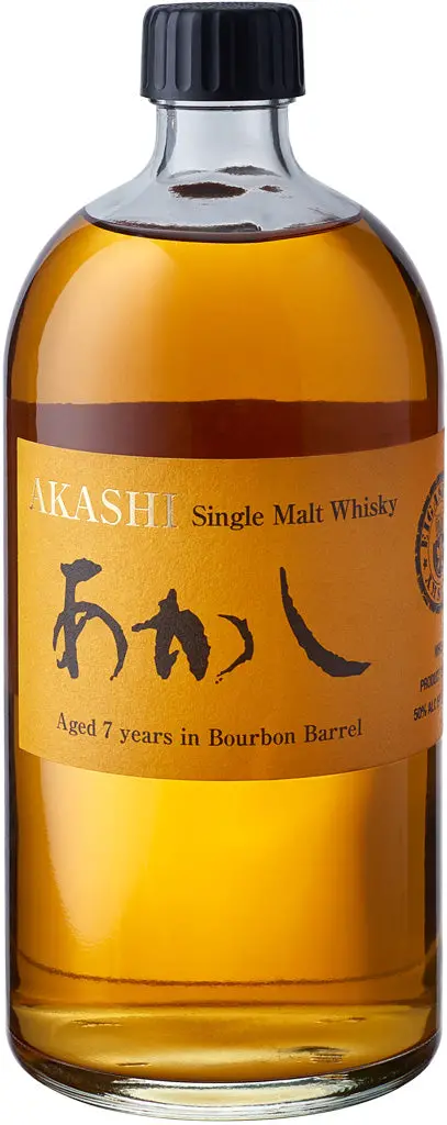 Akashi White Oak Eigashima Bourbon Barrel Japanese Single Malt Whisky 7 Year Old 750Ml 1