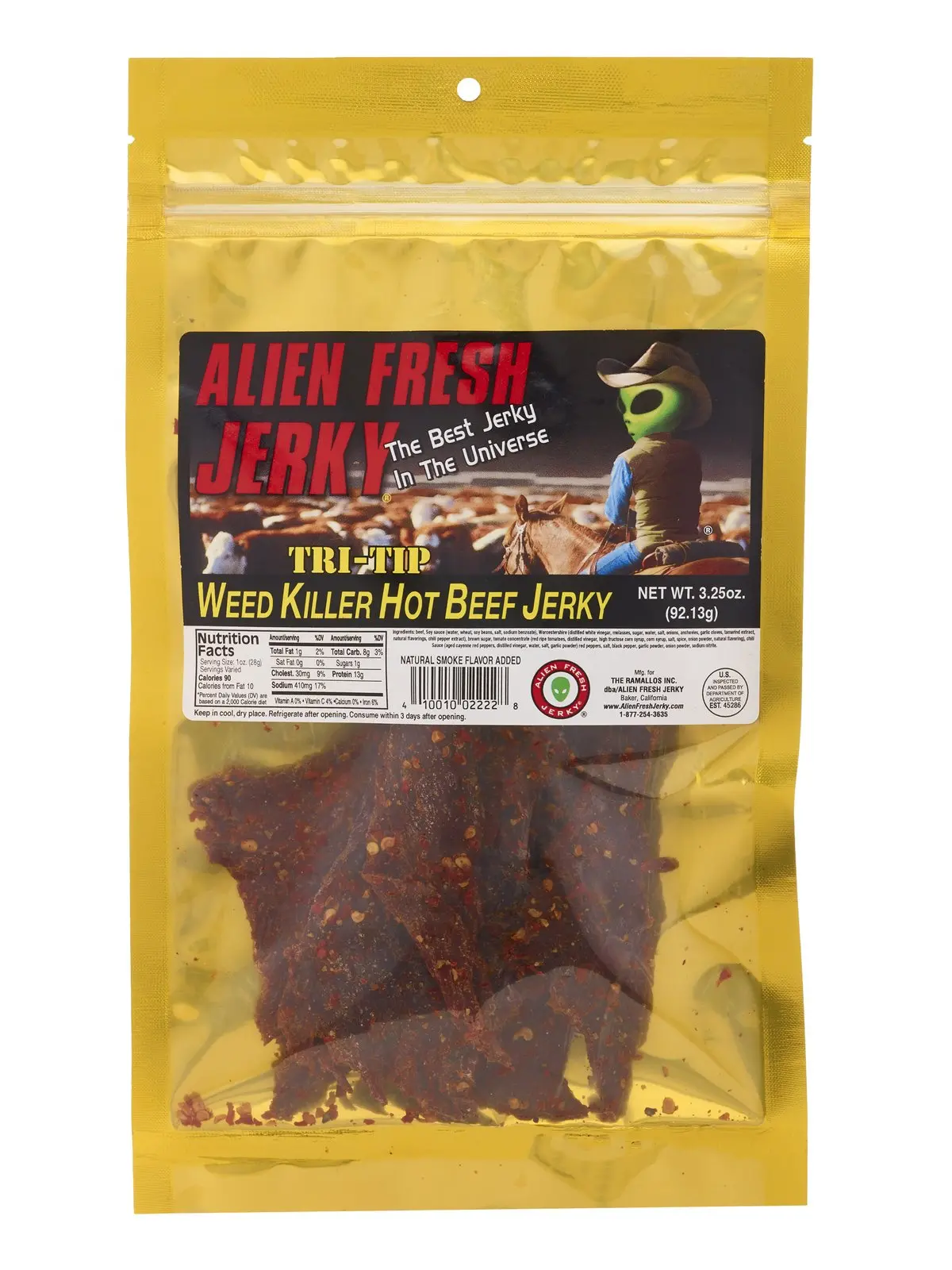 Alien Fresh Beef Jerky Weed Killer Hot 3.25Oz 1