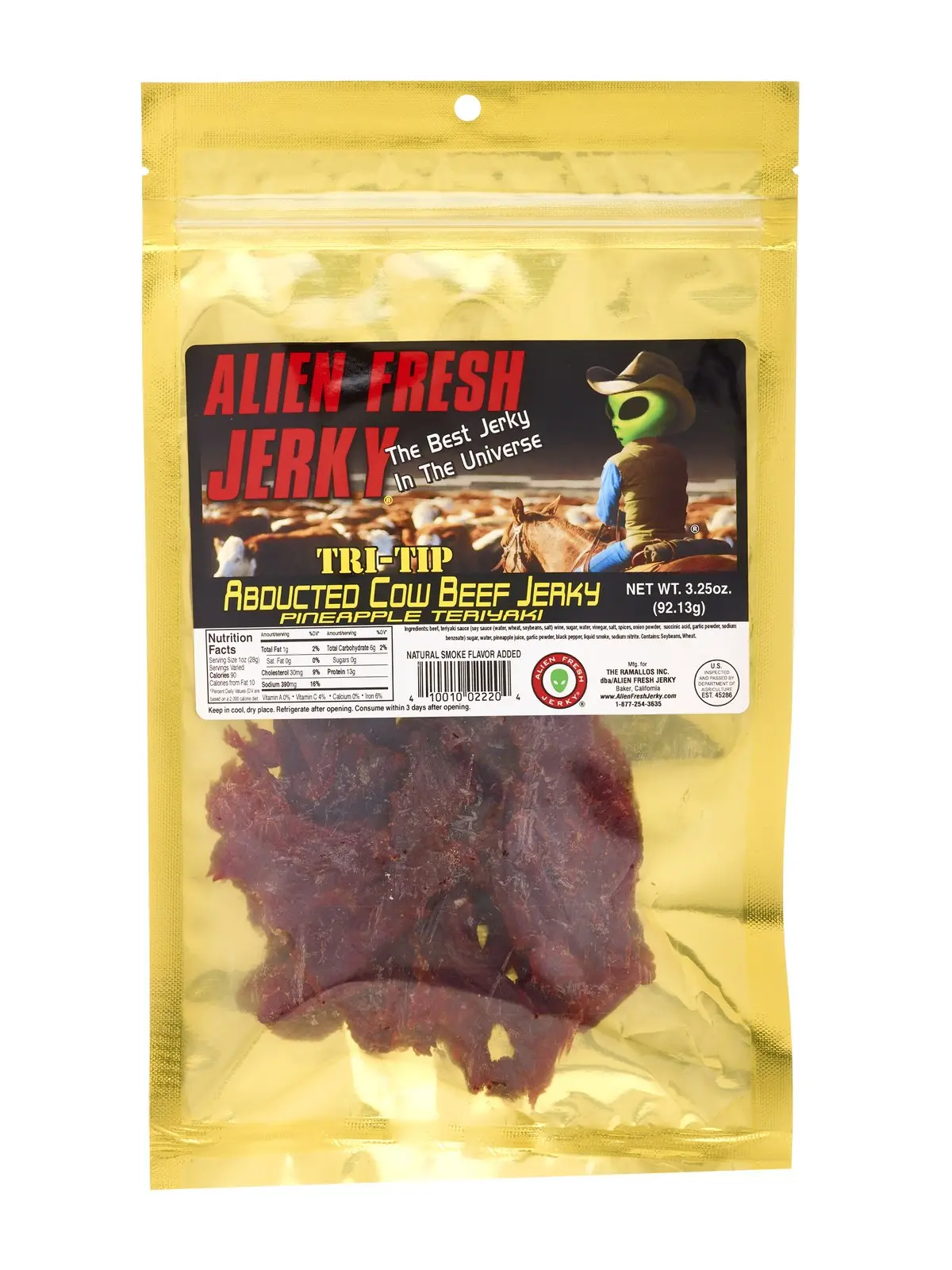 Alien Fresh Abducted Cow Beef Jerky 3.25Oz 1