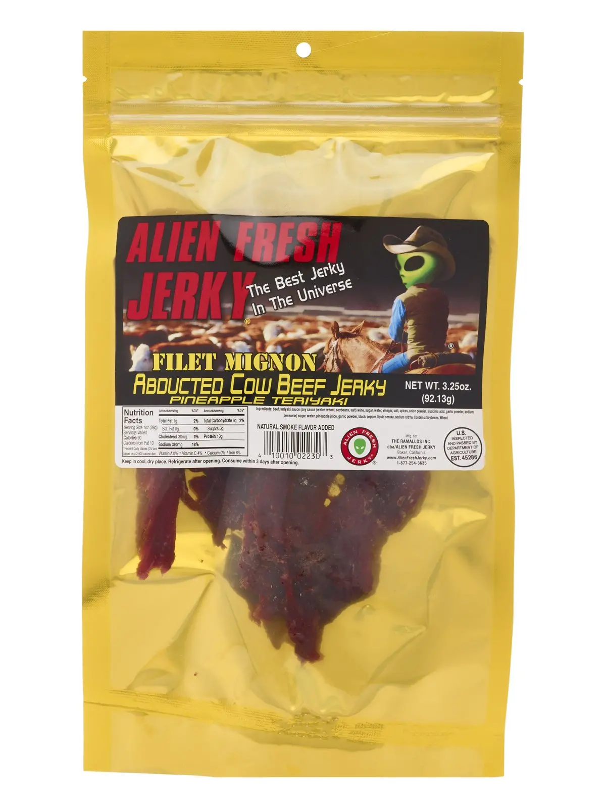 Alien Fresh Beef Jerky Alien Extreme Hot 3.25Oz 1