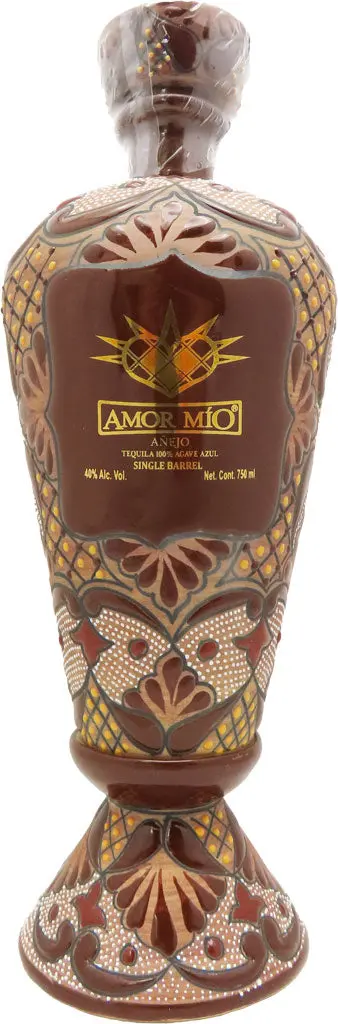 Amor Mio Tequila Single Barrel Anejo Ceramic 750Ml 1
