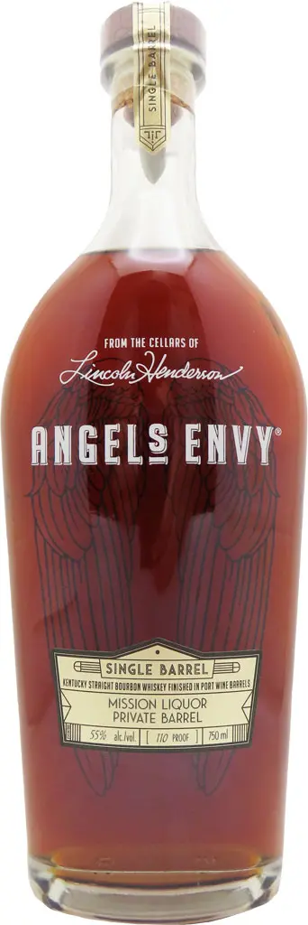 Angel's Envy "Mission Exclusive" Single Barrel Bourbon Finished In Port Wine Barrels 110 Proof 750Ml 1