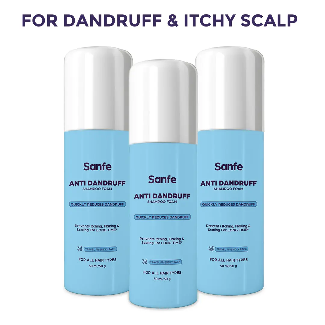 Sanfe Anti Dandruff One Wash Shampoo Removes Dandruff, Helps With Itching & Irritation 50Ml - Pack Of 3 1