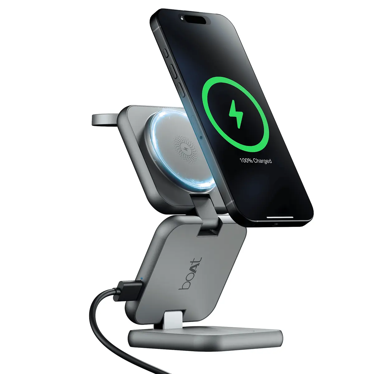 Flexcharge 360 | 3-In-1 Foldable Wireless Charger With Magnetic Hold, Fast Charging & Smart Power Management 1