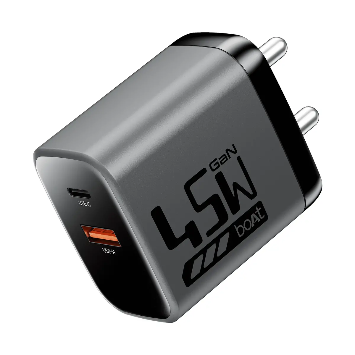 45W Gan Charger | 45W Fast Charger With Gan Chip Technology, 12-Layer Smart Ic Protection, Dual-Port Charging 1