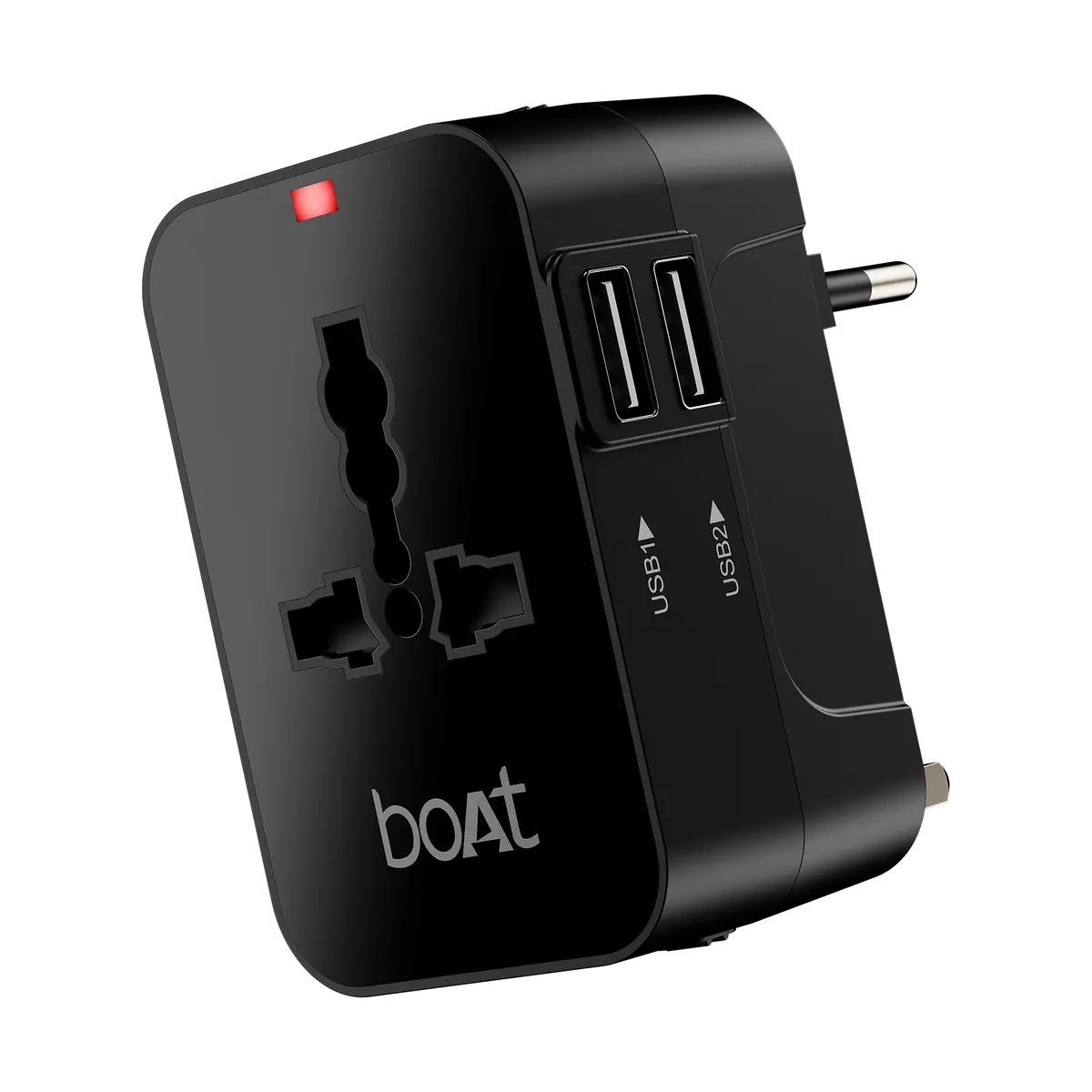 Boat Universal Adapter C10 | 5-In-1 Travel Adapter With Dual Usb-A, Compatibility & Smart Ic Protection 1