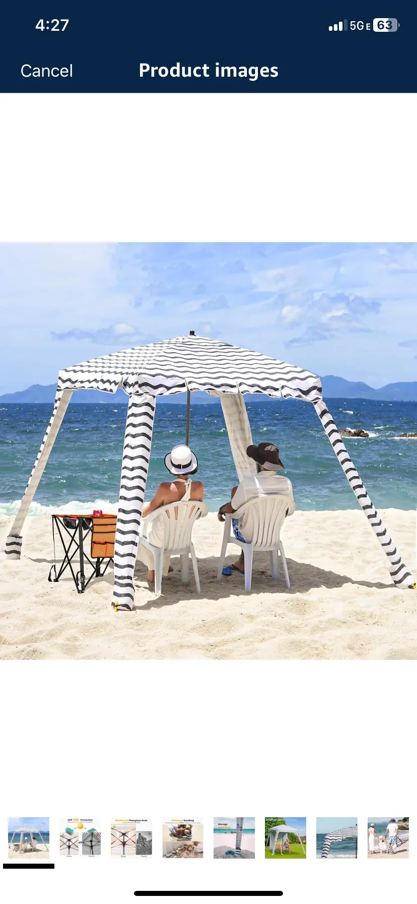 Beach Cabana With Foldable Camping Table 1