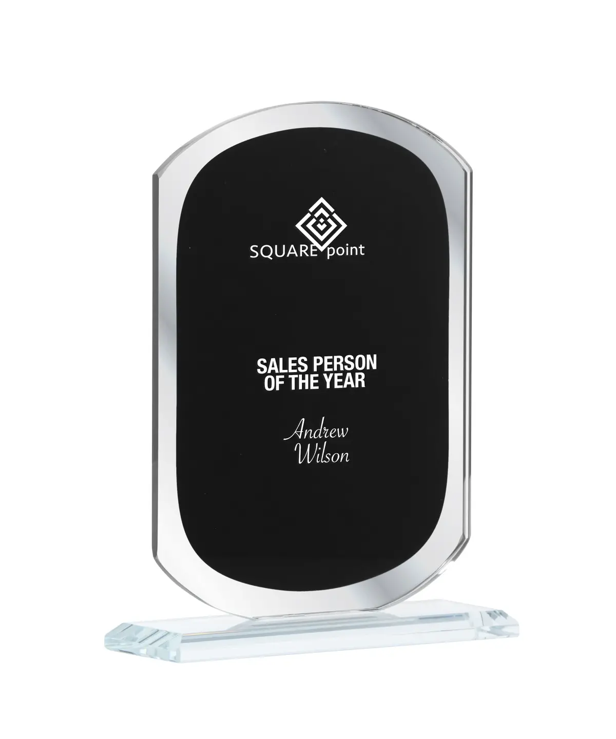 Black Silver Mirror - Oval 1