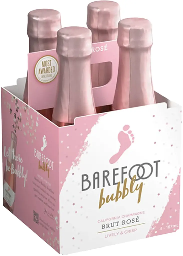 Barefoot Bubbly Brut Rose 187Ml 4Pk 1