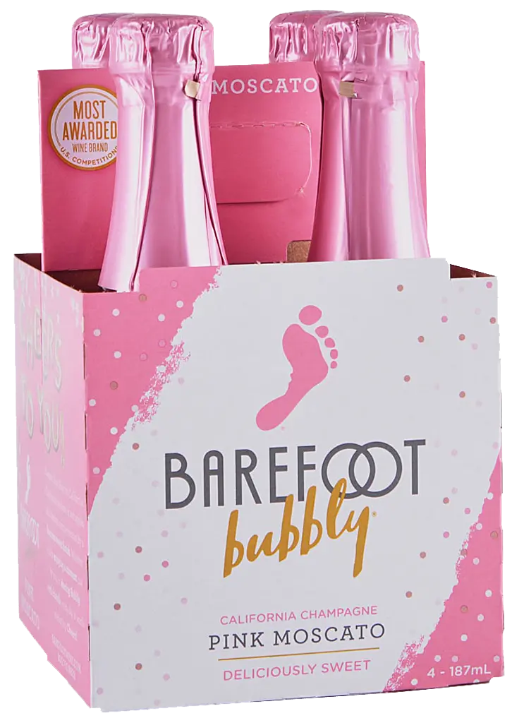 Barefoot Bubbly Pink Moscato 187Ml 4Pk 1