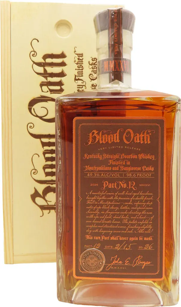 Blood Oath Kentucky Bourbon Whiskey Pact 12 2026 750Ml 1