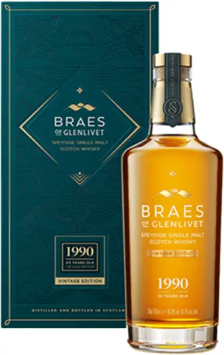 Braes Of Glenlivet Speyside Single Malt Scotch Whisky 32Yr 1990 700Ml 1